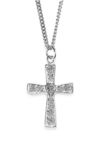 714611137986 Flare Cross With CZ Stones Oval Bale