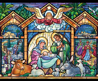 871241002708 Stained Glass Nativity