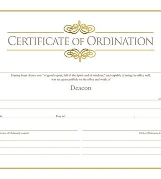 081407008837 Certificate Of Ordination Deacon