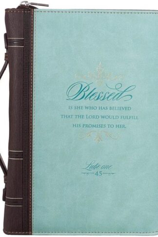1220000137271 Bible Cover Extra Large Turquoise Blessed Is She Lk. 1:45