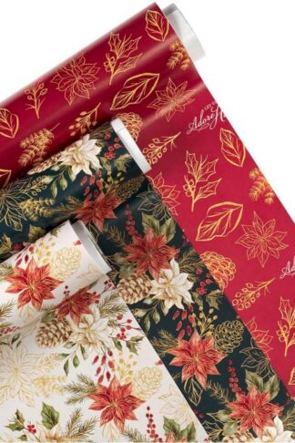 1220000329355 Premium Vintage Christmas Wrapping Paper Set Bundle: Let Us Adore Him Festive Ho