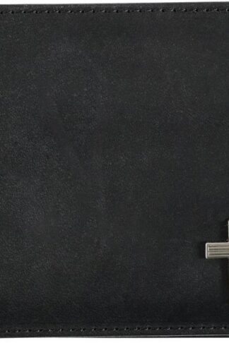 6006937157712 Genuine Premium Full Grain Leather RFID Blocking Silver Engraved Cross Wallet fo