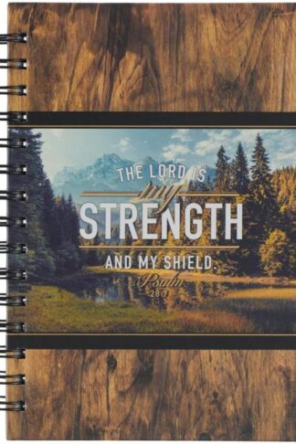 9781639520619 Journal w/Scripture for Men Lord is My Strength Psalm 28:7 Bible Verse Scenic Wo