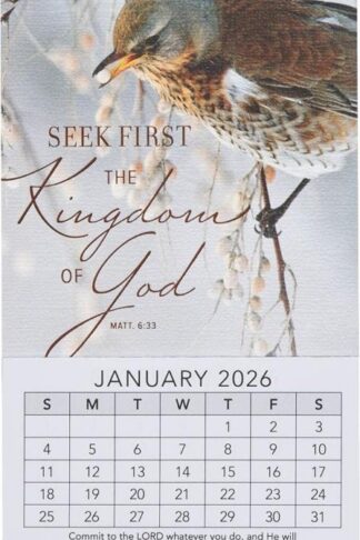 9781639528011 2026 Seek First Mini Magnetic Calendar - Matthew 3:33