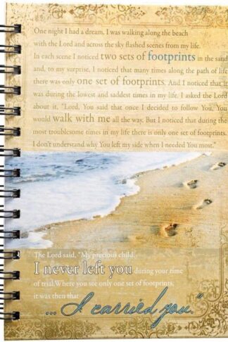 9781770362536 Hardcover Journal Footprints In The Sand Poem Beach Inspirational Wire Bound Not