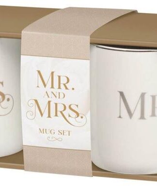 1220000327443 Inspirational Novelty Ceramic Coffee & Tea Mug Set for Husbands & Wives: Mr. & M