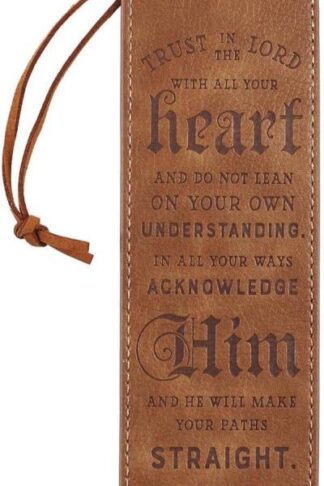 1220000134324 Brown Faux Leather Bookmark  Trust in The Lord - Proverbs 3:5 Bible Verse Inspir