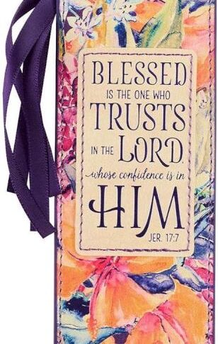 1220000136830 Faux Leather Bookmark Blessed is The One Jeremiah 17:7 Bible Verse