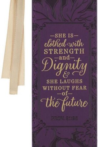 1220000327405 Premium Faux Leather Bookmark for Women: Strength & Dignity Inspirational Bible