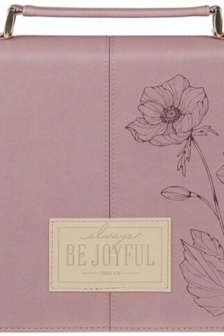 1220000722637 Premium Fashion Vegan Leather Bible Cover for Women: Be Joyful Inspirational Bib