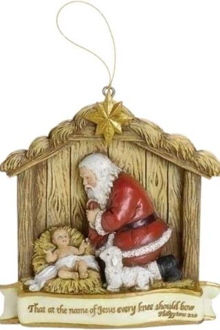 089945344912 Kneeling Santa Scene (Ornament)