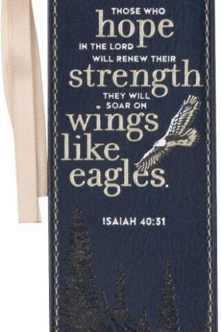 1220000138674 Faux Leather Heat-debossed Bookmark For Men & Women: On Wings Like Eagles - Isai