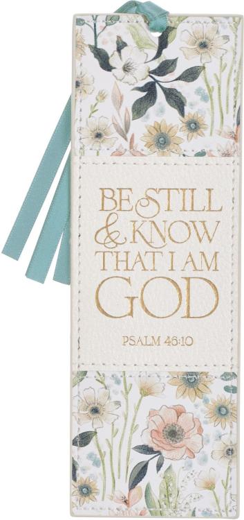 1220000326026 Premium Inspirational Vegan Leather Scripture Bookmark for Women: Be Still & Kno