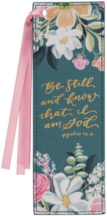 1220000328099 Premium Vegan Leather Inspirational Scripture Bookmark for Women: Be Still & Kno