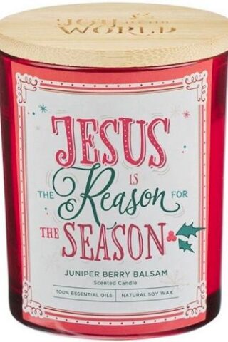 1220000328914 Jesus Is The Reason For The Season Glass With Bamboo Lid