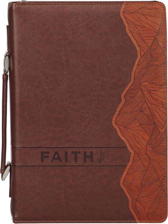 1220000720022 Classic Premium Vegan Leather Inspirational Bible Cover for Men & Women: Faith M