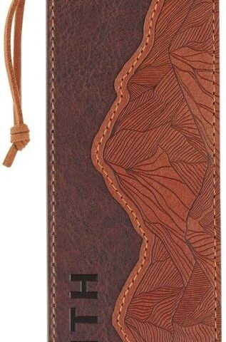 1220000720107 Premium Vegan Leather Inspirational Scripture Bookmark for Men & Women: Faith En