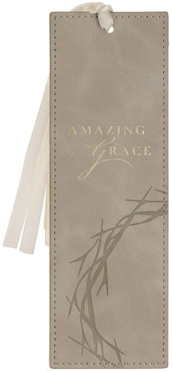 1220000720169 Premium Vegan Leather Inspirational Scripture Bookmark for Women: Amazing Grace