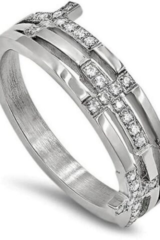 363636994755 CZ Trinity Cross Guarded In Christ Jesus (Size 5 Ring)