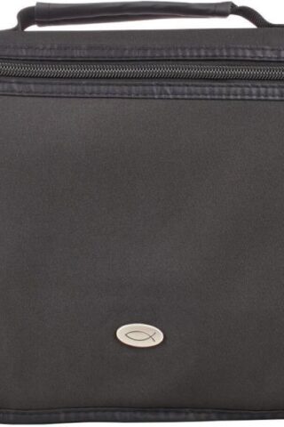 6006937069947 Black Microfiber Bible Cover for Men and Women  Ichthus Jesus Fish Emblem  Extra