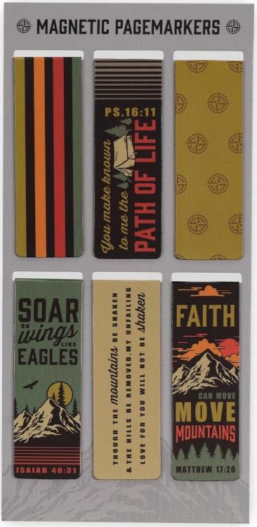 6006937156753 Magnetic Scripture Bookmark/Pagemarker Set for Men & Women: Scenic Mountains - S