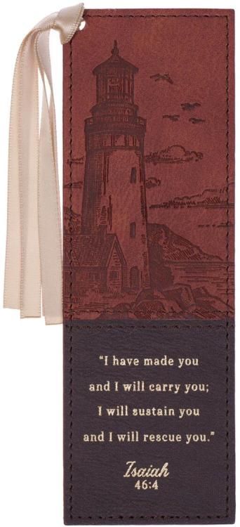 6006937170568 Premium Vegan Leather Inspirational Scripture Bookmark for Men & Women: I Will C