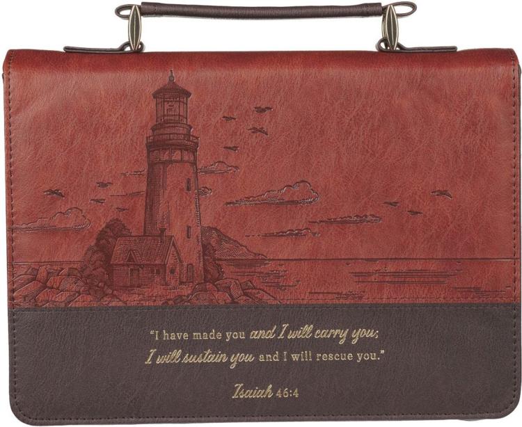 6006937170636 Premium Classic Vegan Leather Inspirational Bible Cover for Men & Women: I Will