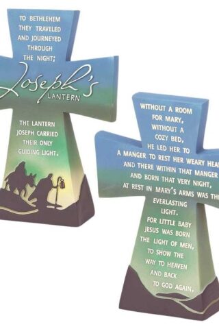 603799084307 Josephs Lantern Lighted Tabletop Cross