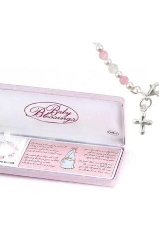 714611182238 Baby Cates Eye Beads With Petal Cross (Bracelet/Wristband)