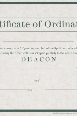 9780805472707 Certificate Of Ordination Deacon