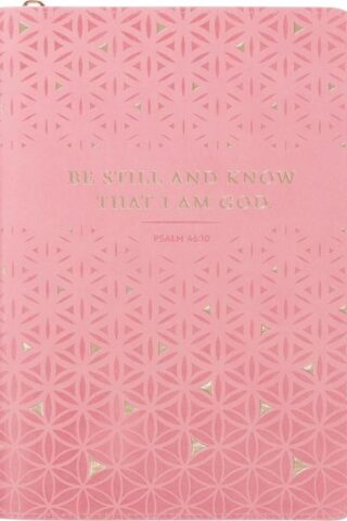 9798896780656 Be Still And Know Geometric Pink Journal With Zipper Closure Psalm 46:10