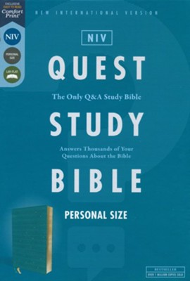 NIV Personal-Size Quest Study Bible, Comfort Print--soft leather-look, teal