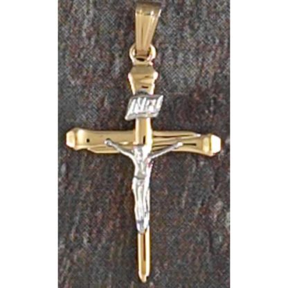 714611136859 2 Tone Small Nail Crucifix