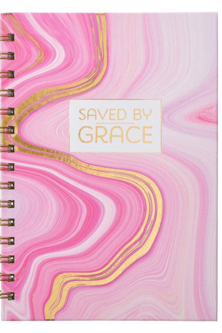 Saved By Grace Large Wirebound Journal